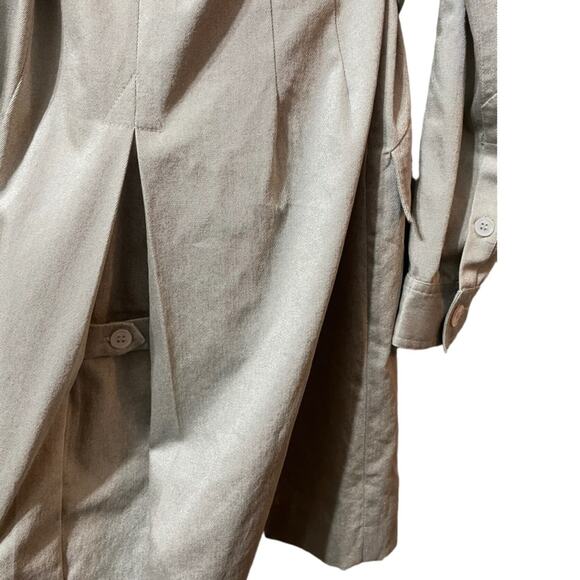 IISLI Women’s Trench Coat Metallic Silver Belted Size 8 - Picture 5 of 8